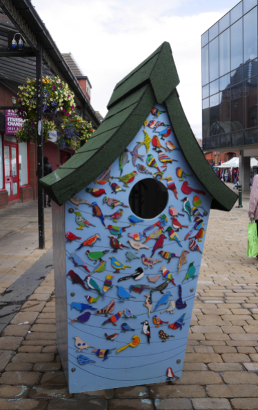 Big ArtBirdBox at Oldham Flower Festival